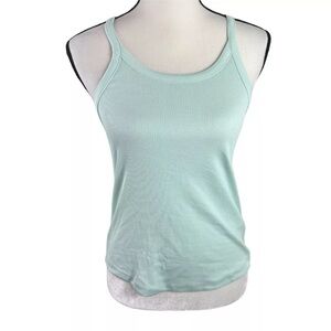 Madewell Brightside Lightweight Summer Ribbed Tank Top Morning Breeze Mint Green